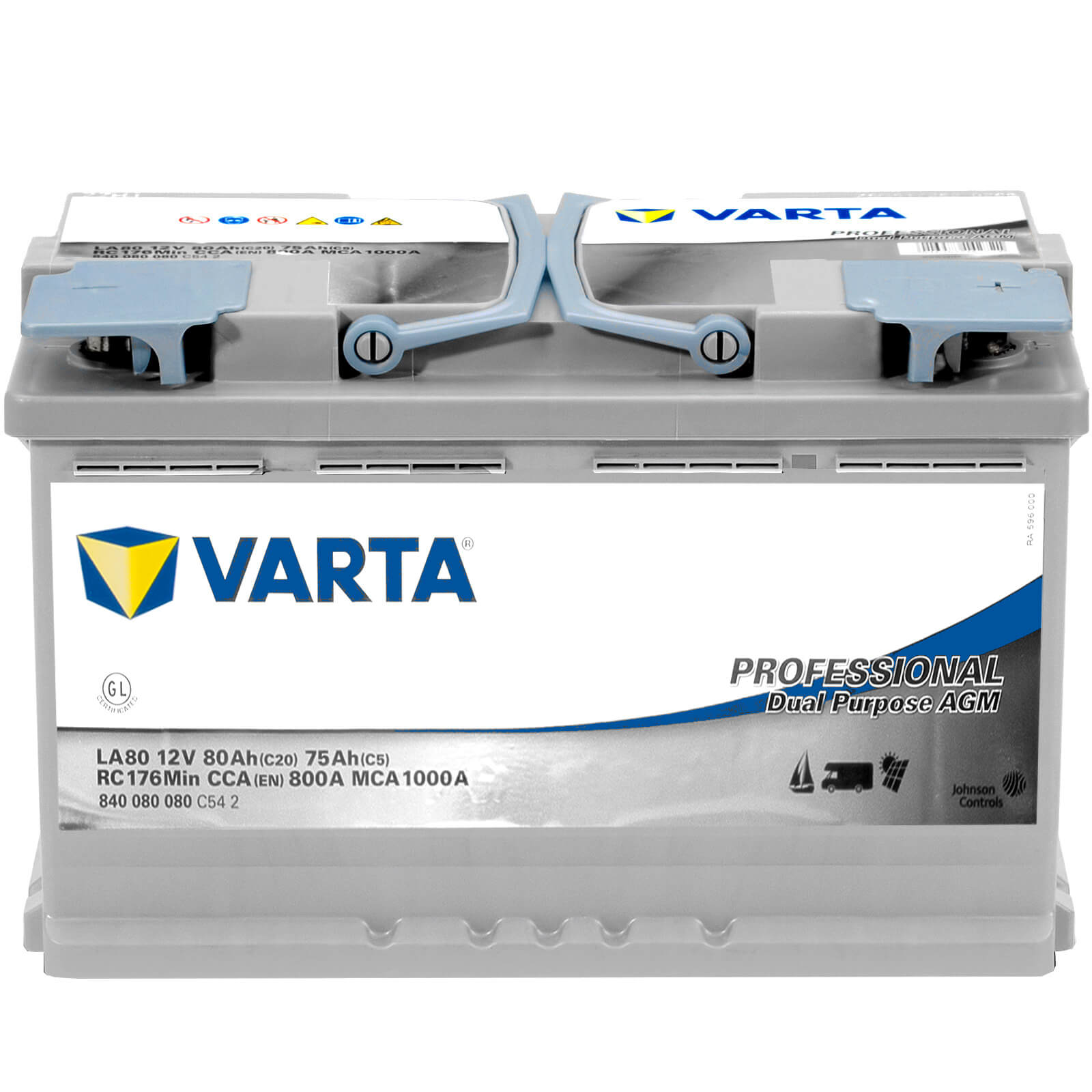 Varta Bootsbatterie Professional Dual Purpose EFB LED 80 (Kapazität: 80 Ah,  12 V)
