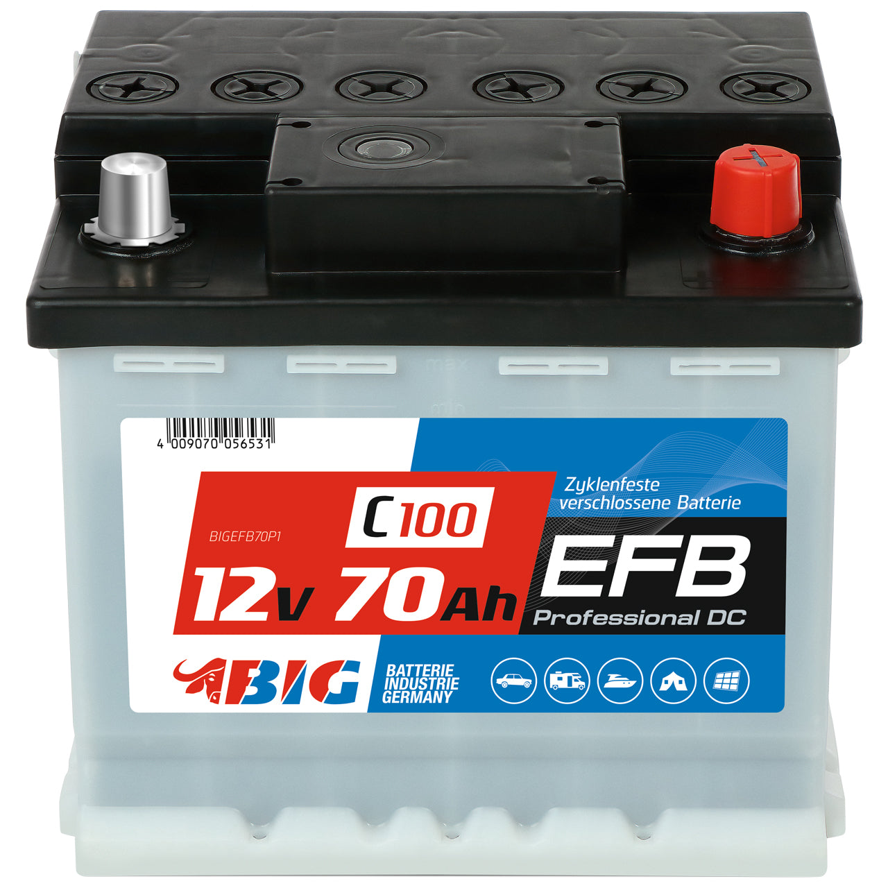 LANGZEIT Autobatterie EFB Batterie Start-Stop Starterbatterie (65Ah 12V) :  : Auto & Motorrad