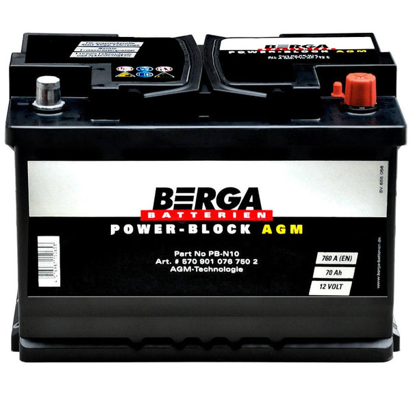 BERGA POWER-BLOCK AGM 12V 70Ah 760A/EN Autobatterie