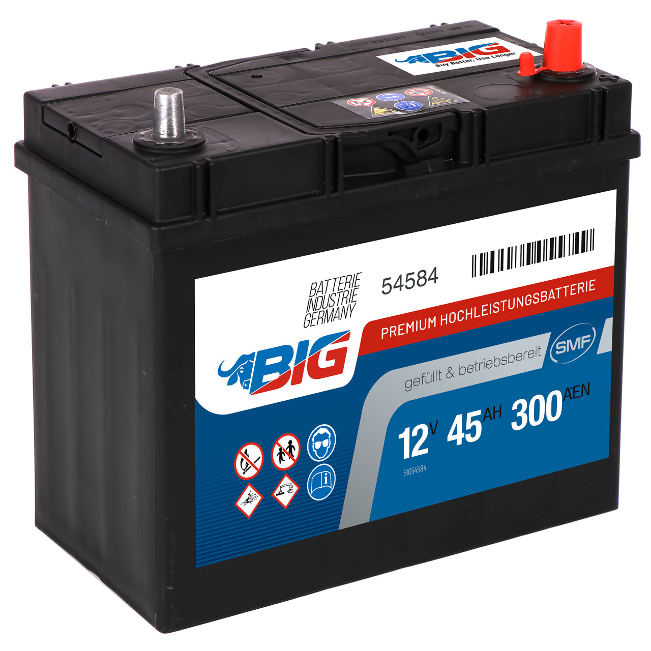 Autobatterie 12V 45Ah 440A/EN BlackMax PKW-Batterie statt 36Ah 41Ah 43Ah 44  Ah 46Ah : : Auto & Motorrad