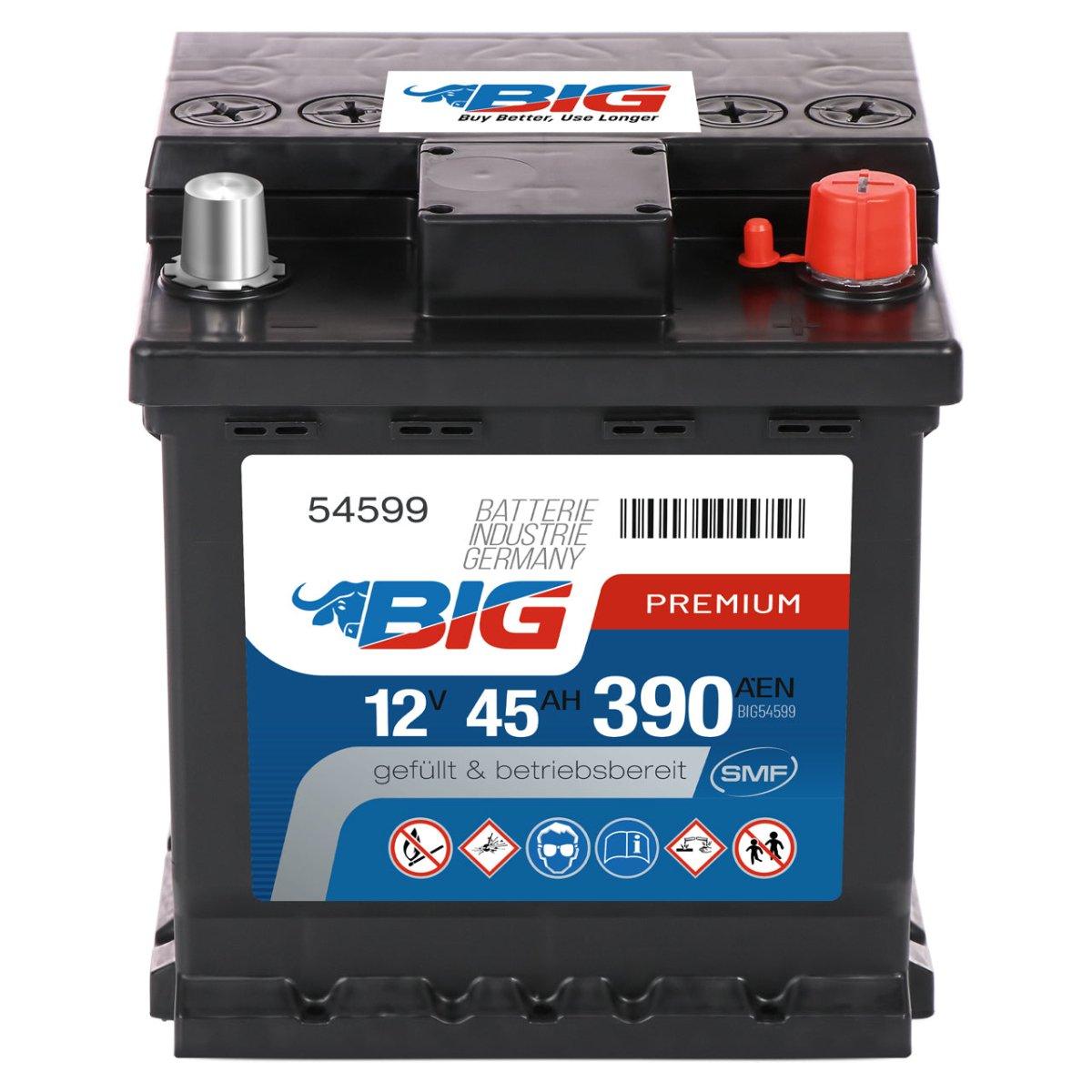 BIG Premium 54599 12V 45Ah 390A/EN Autobatterie