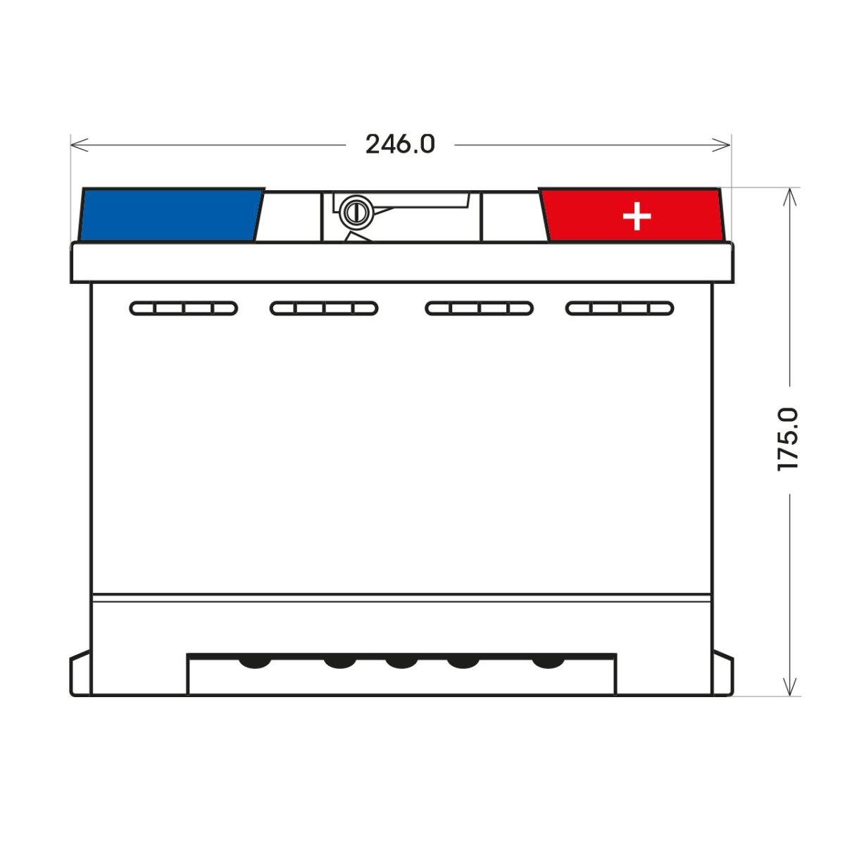 BIG +30% T-Modell 12V 65Ah 600A/EN Autobatterie