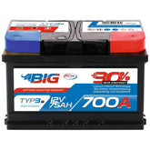 BIG +30% T-Modell 12V 75Ah 700A/EN Autobatterie