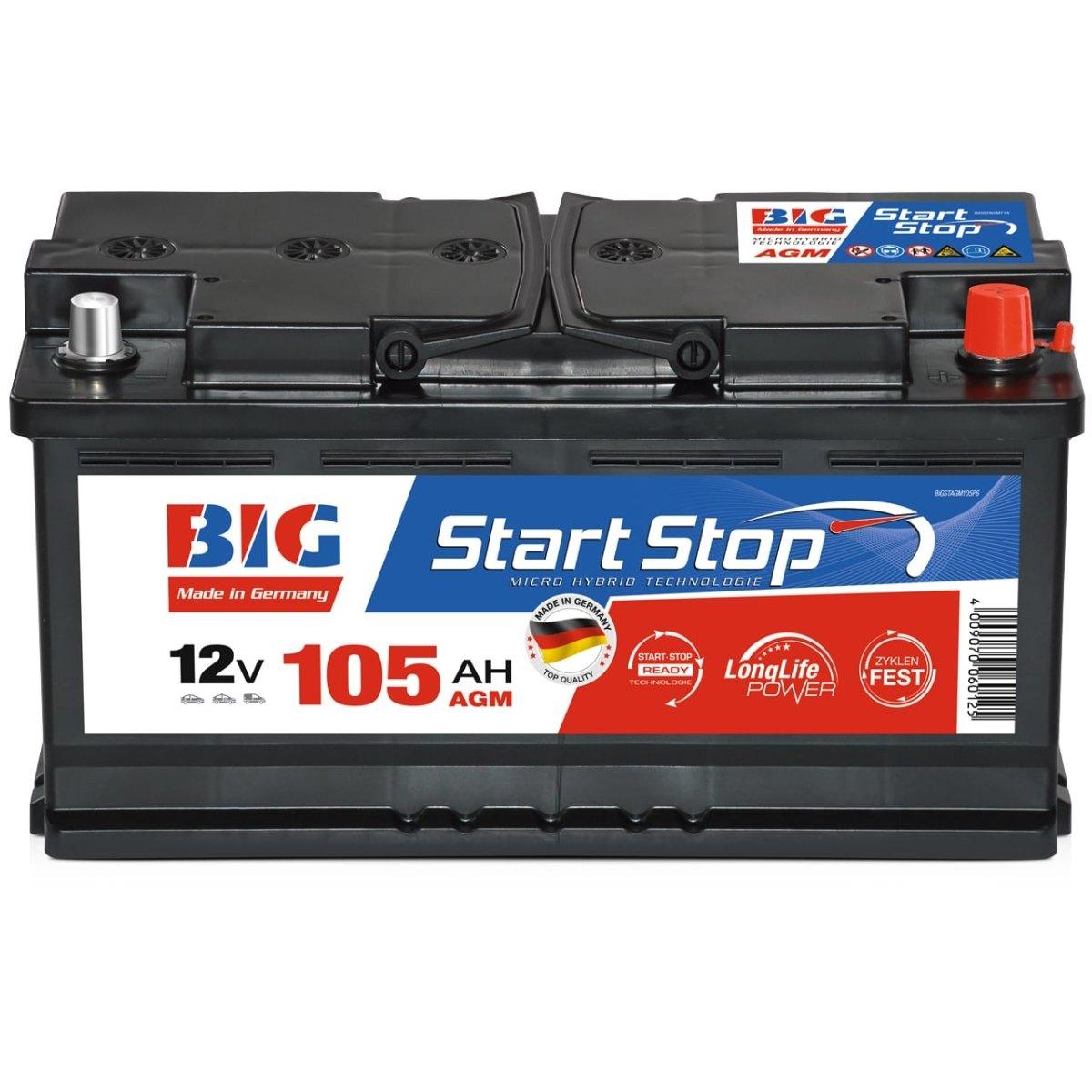 BIG Start-Stop AGM 12V 105Ah 1000A/EN Autobatterie