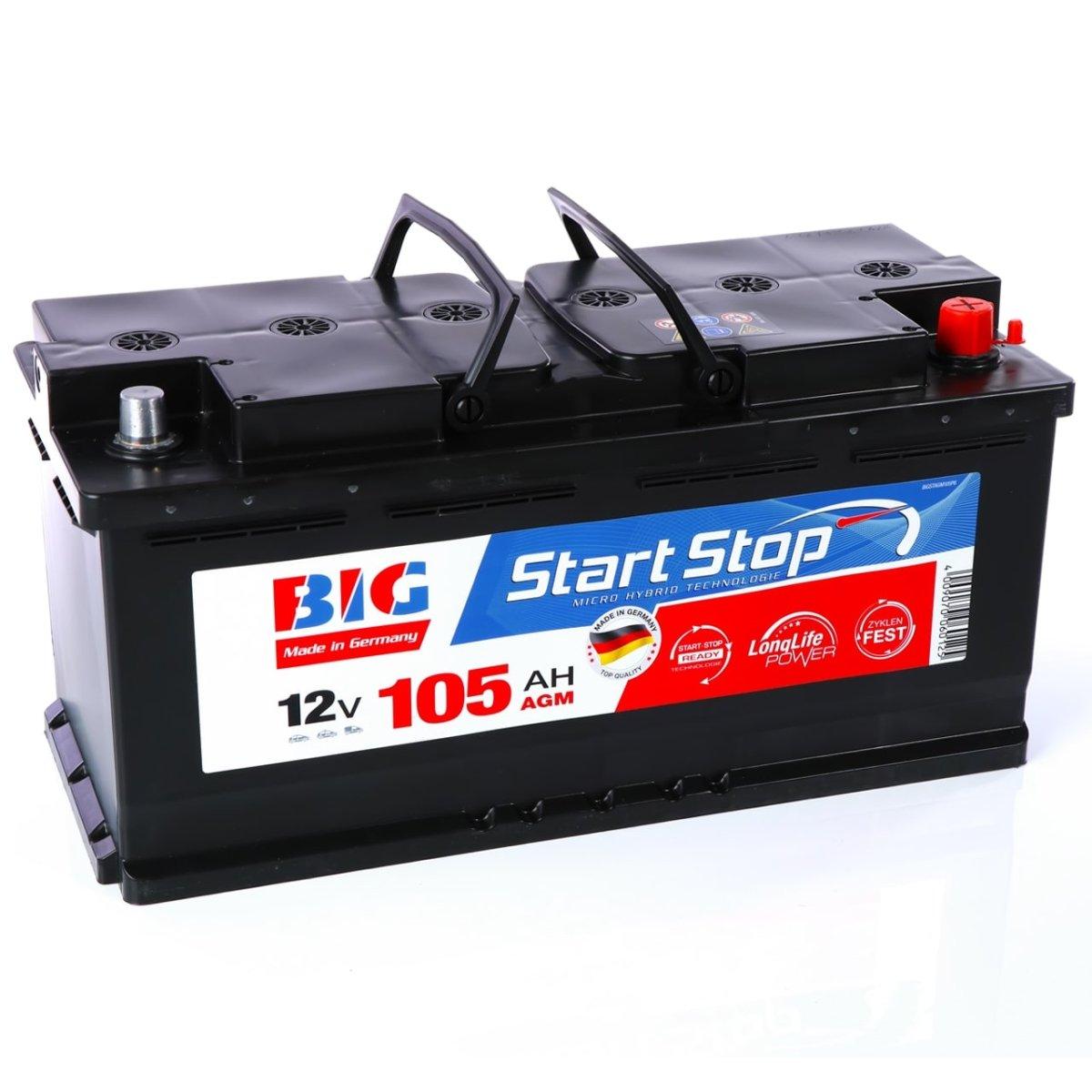 BIG Start-Stop AGM 12V 105Ah 1000A/EN Autobatterie