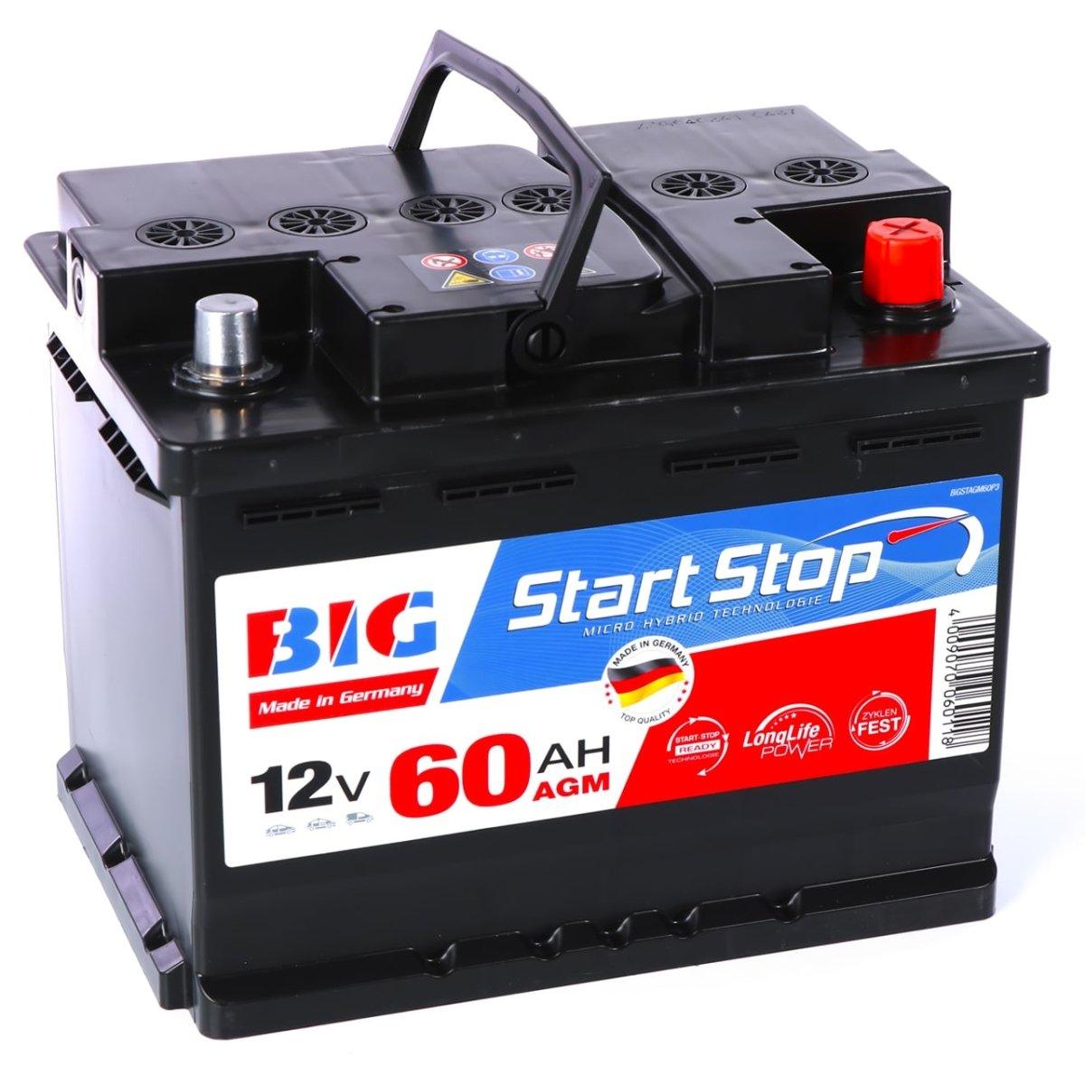 BIG Start-Stop AGM 12V 60Ah 700A/EN Autobatterie