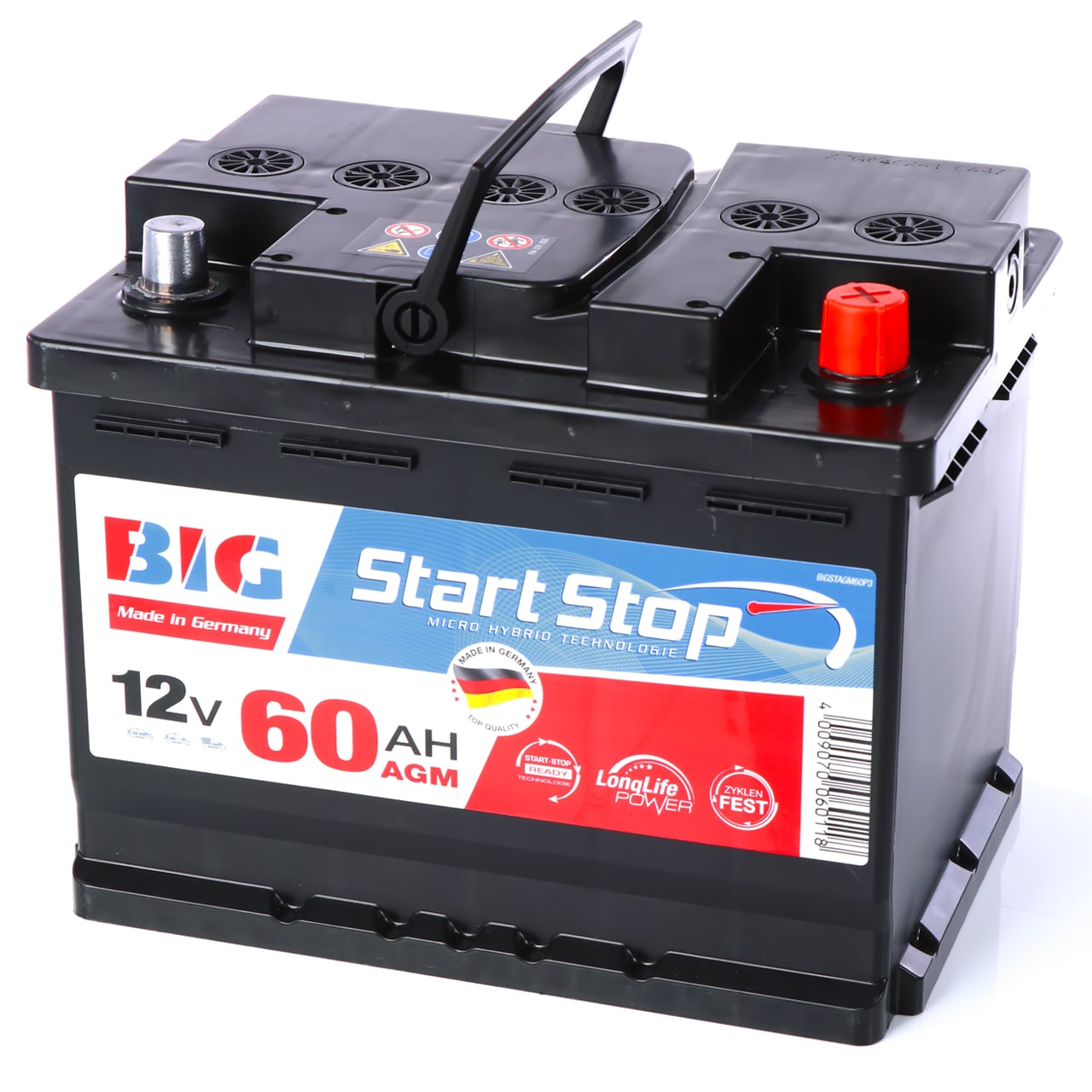 Mutlu Batterie 12/60 AGM Start-stop ersetzt 54Ah 55Ah 56Ah 60Ah 62Ah 63Ah  64Ah