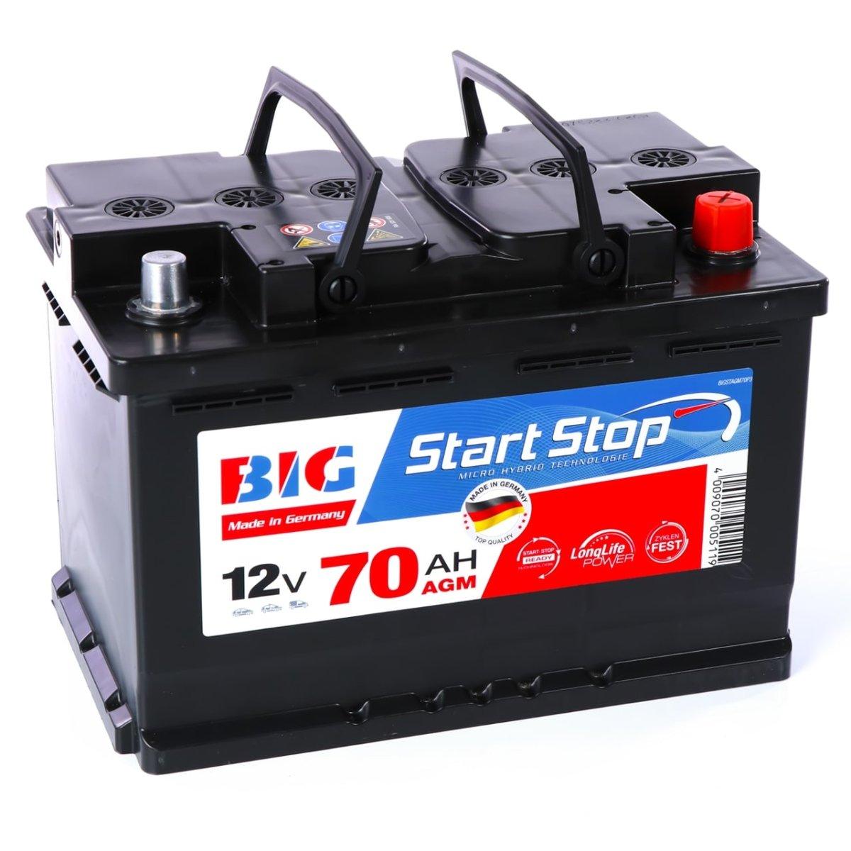 BIG Start-Stop AGM 12V 70Ah 800A/EN Autobatterie