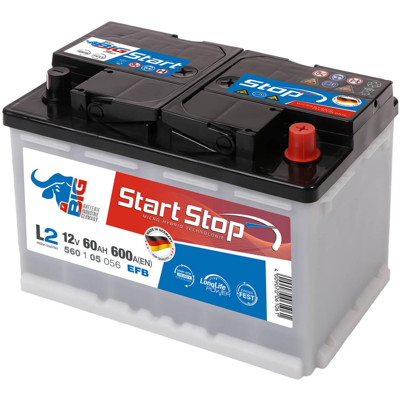 BIG Start-Stop EFB 12V 60Ah 600A/EN Autobatterie