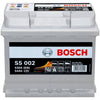 Autobatterie BOSCH S5002 12V 54Ah Front