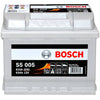 Autobatterie BOSCH S5005 12V 63Ah Front