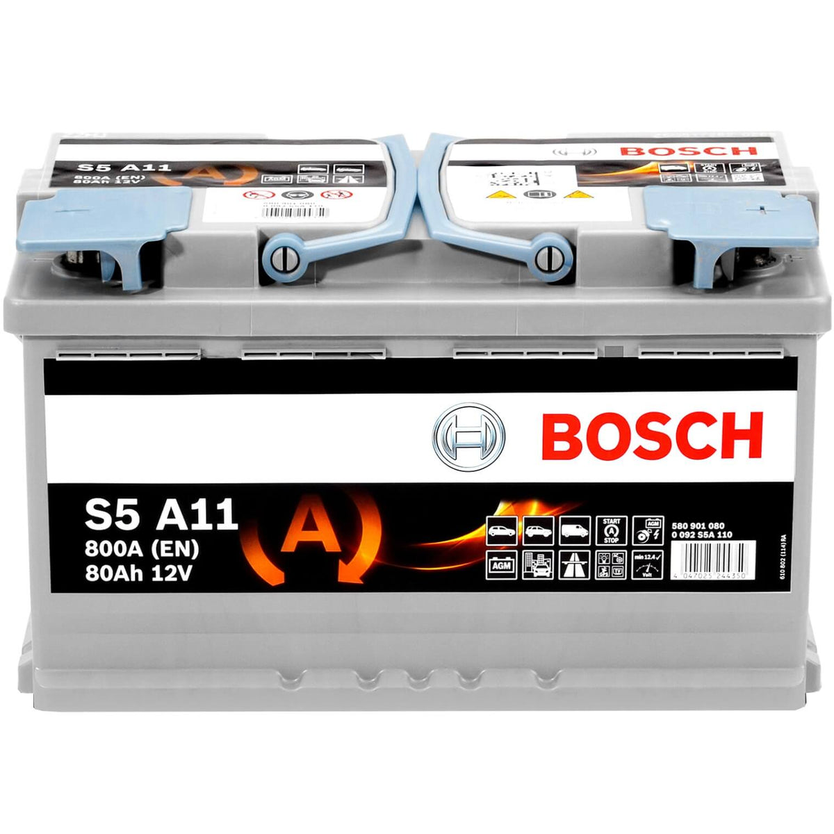 Bosch, S5a11, Car Battery, Car, Start-stop, Agm, 12v, 80a/h-800a,  31.5x17.5x19, 2 Years Warranty, No Maintenance - Batteries & Accessories -  AliExpress