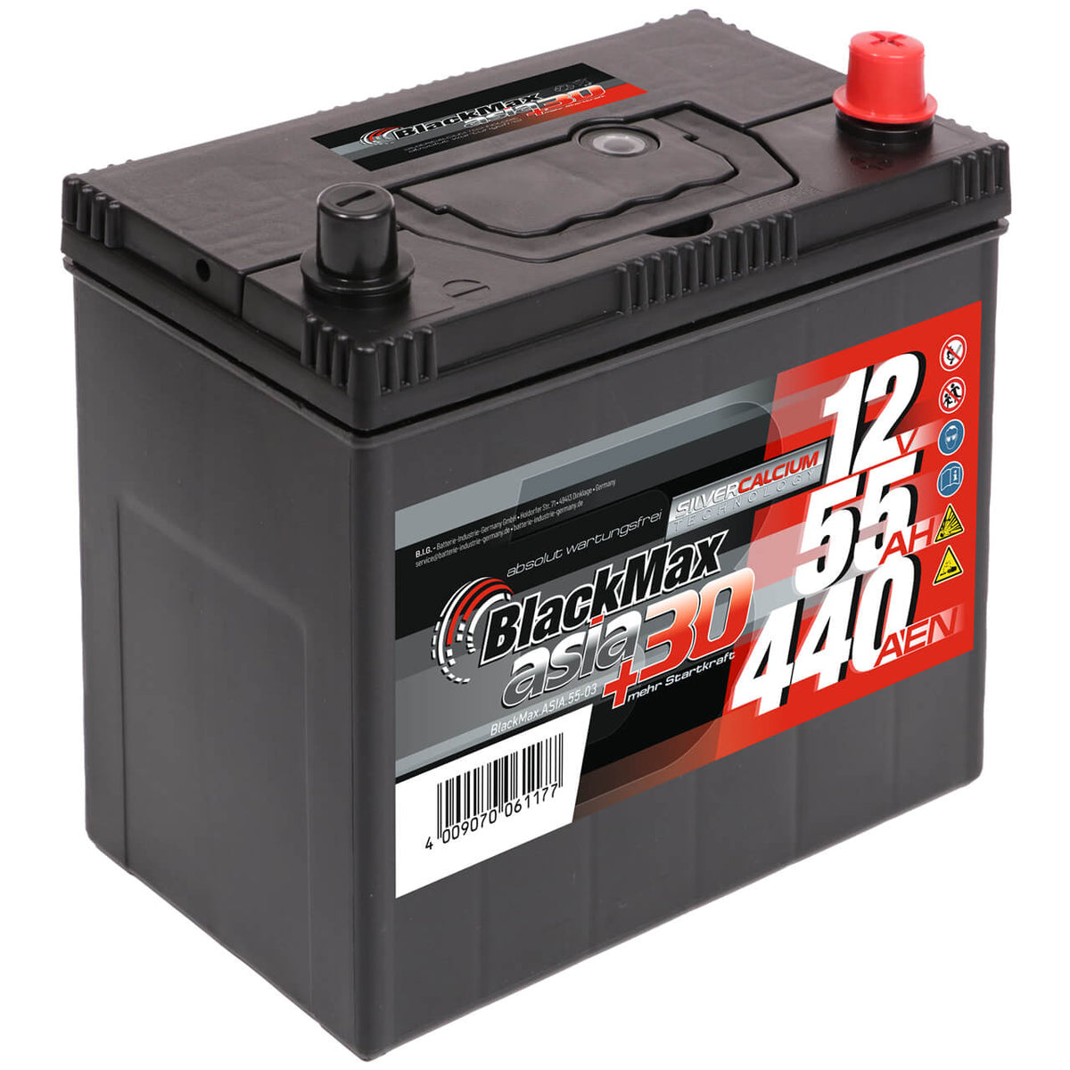 BlackMax ASIA 55-03 12V 55Ah 440A/EN Autobatterie