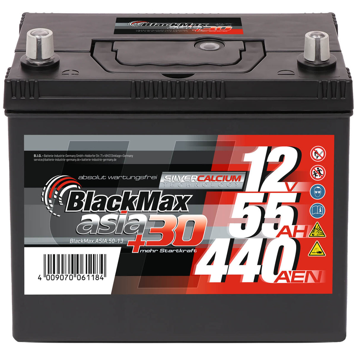 BlackMax ASIA 55-13 12V 55Ah 440A/EN Autobatterie