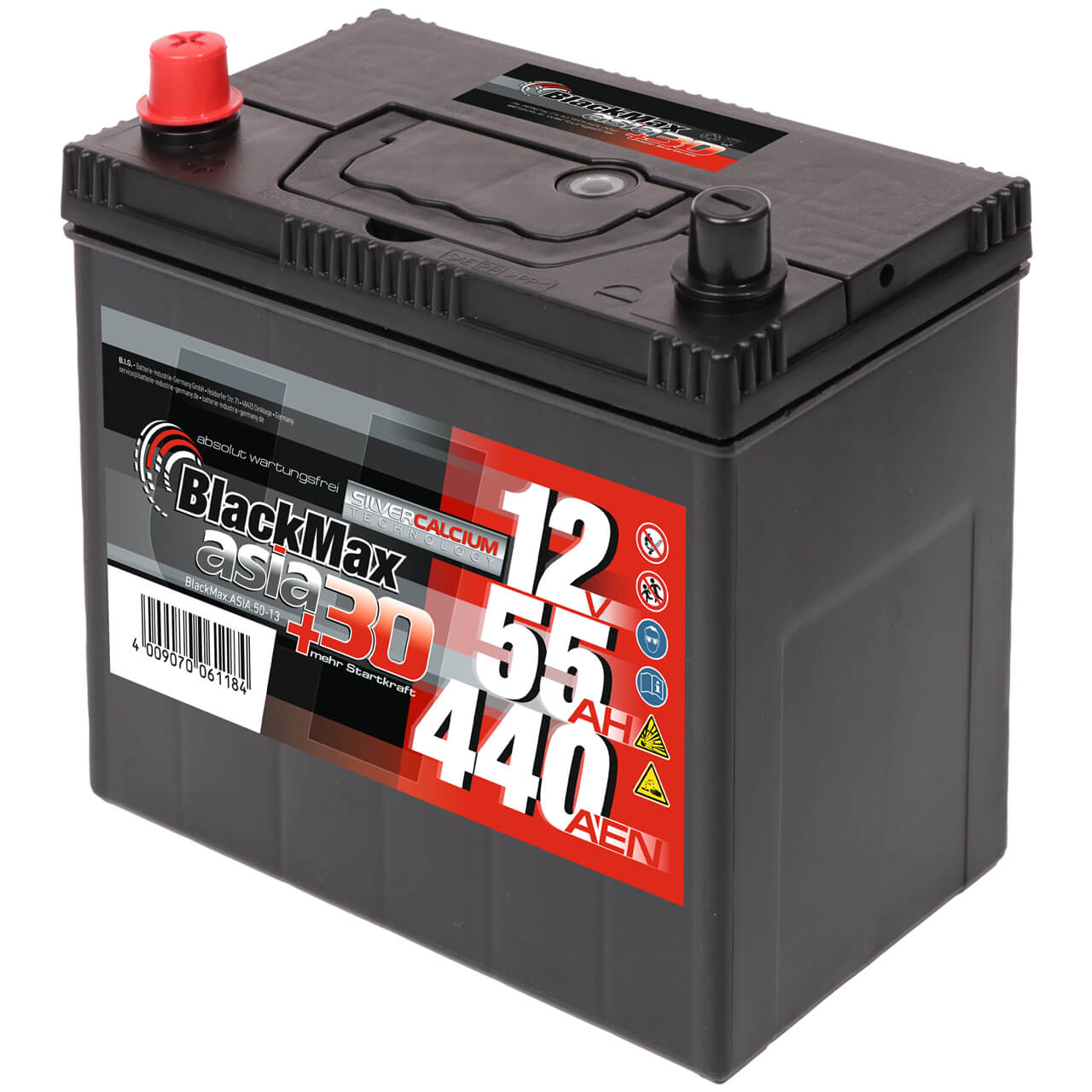 BlackMax ASIA 55-13 12V 55Ah 440A/EN Autobatterie