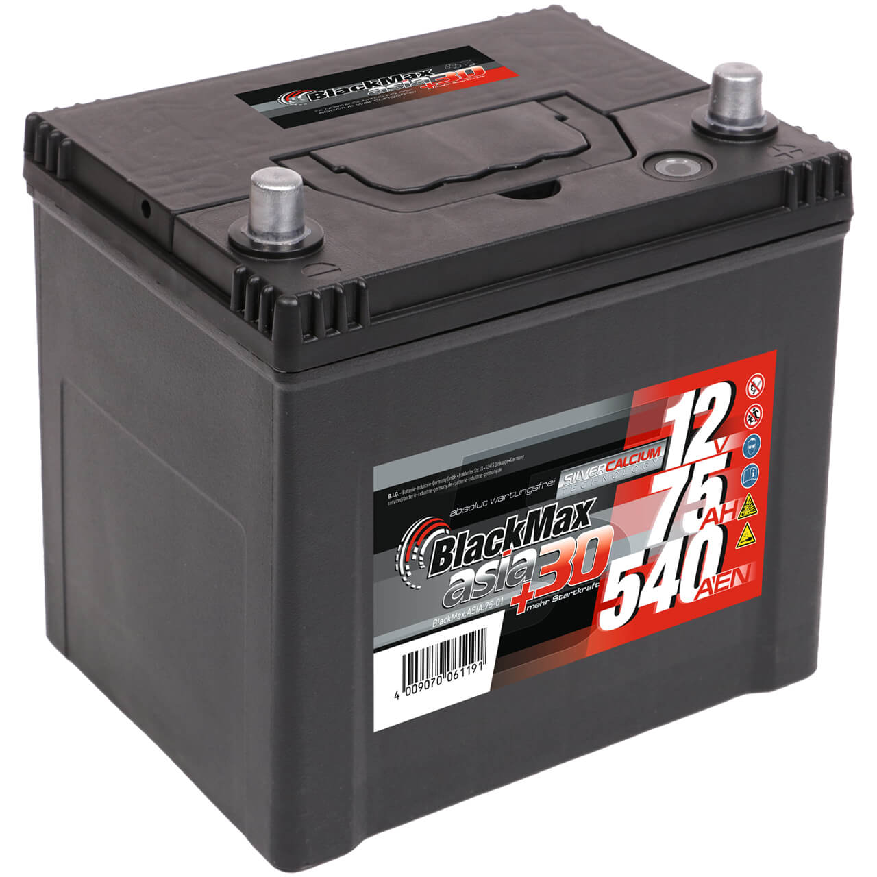 BlackMax ASIA 75-01 12V 75Ah 540A/EN Autobatterie