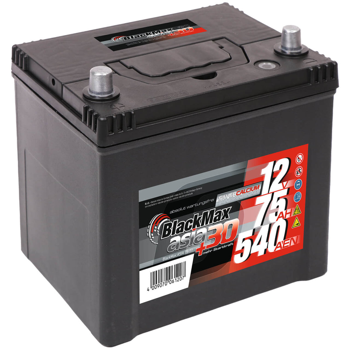 BlackMax ASIA 75-11 12V 75Ah 540A/EN Autobatterie