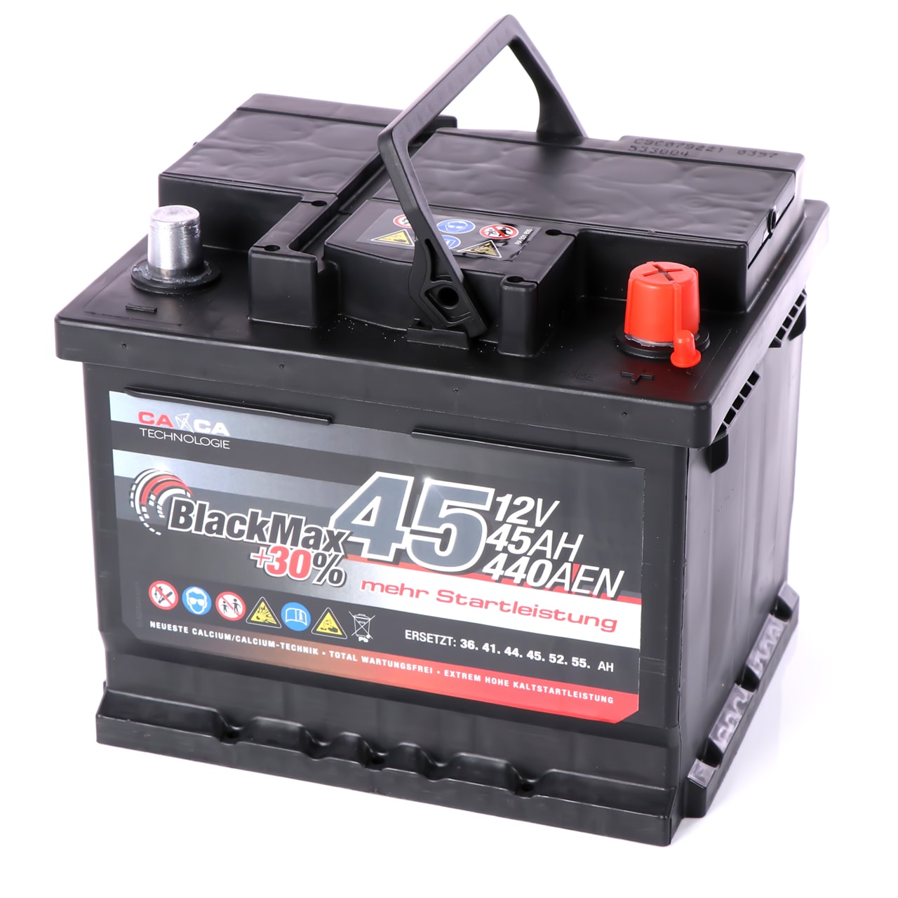 Langzeit Autobatterie 45Ah 12V 420A/EN - doppelte Lebensdauer wartungsfrei  vorgeladen auslaufsicher - CRAFTMAX