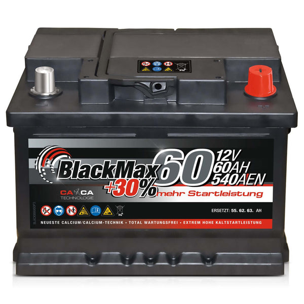 BlackMax +30% 12V 60Ah 540A/EN Autobatterie