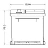 Autobatterie BlackMax 12V 60Ah technische Zeichnung Seite