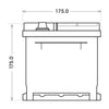 Autobatterie BlackMax 12V 75Ah technische Zeichnung Seite
