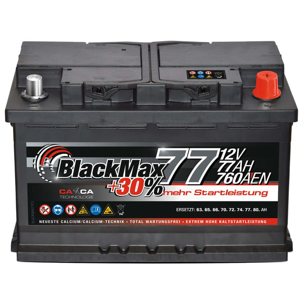 BlackMax +30% 12V 77Ah 760A/EN Autobatterie