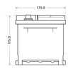 Autobatterie BlackMax 12V 77Ah technische Zeichnung Seite