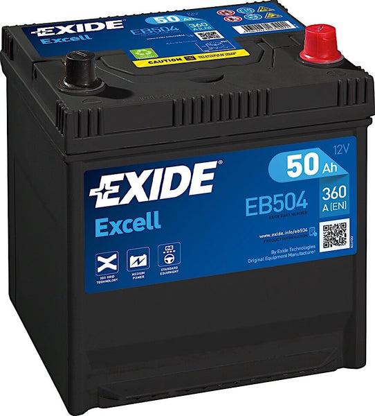 Exide Excell EB504 12V 50Ah 360A/EN Autobatterie