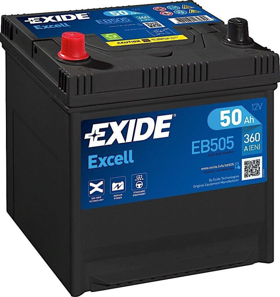 Exide Excell EB505 12V 50Ah 360A/EN Autobatterie