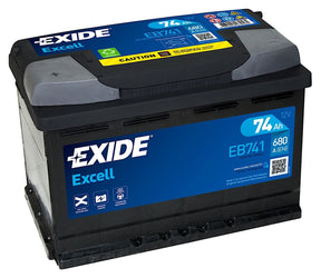 Autobatterie Exide Excell EB741 12V 74Ah Seite links