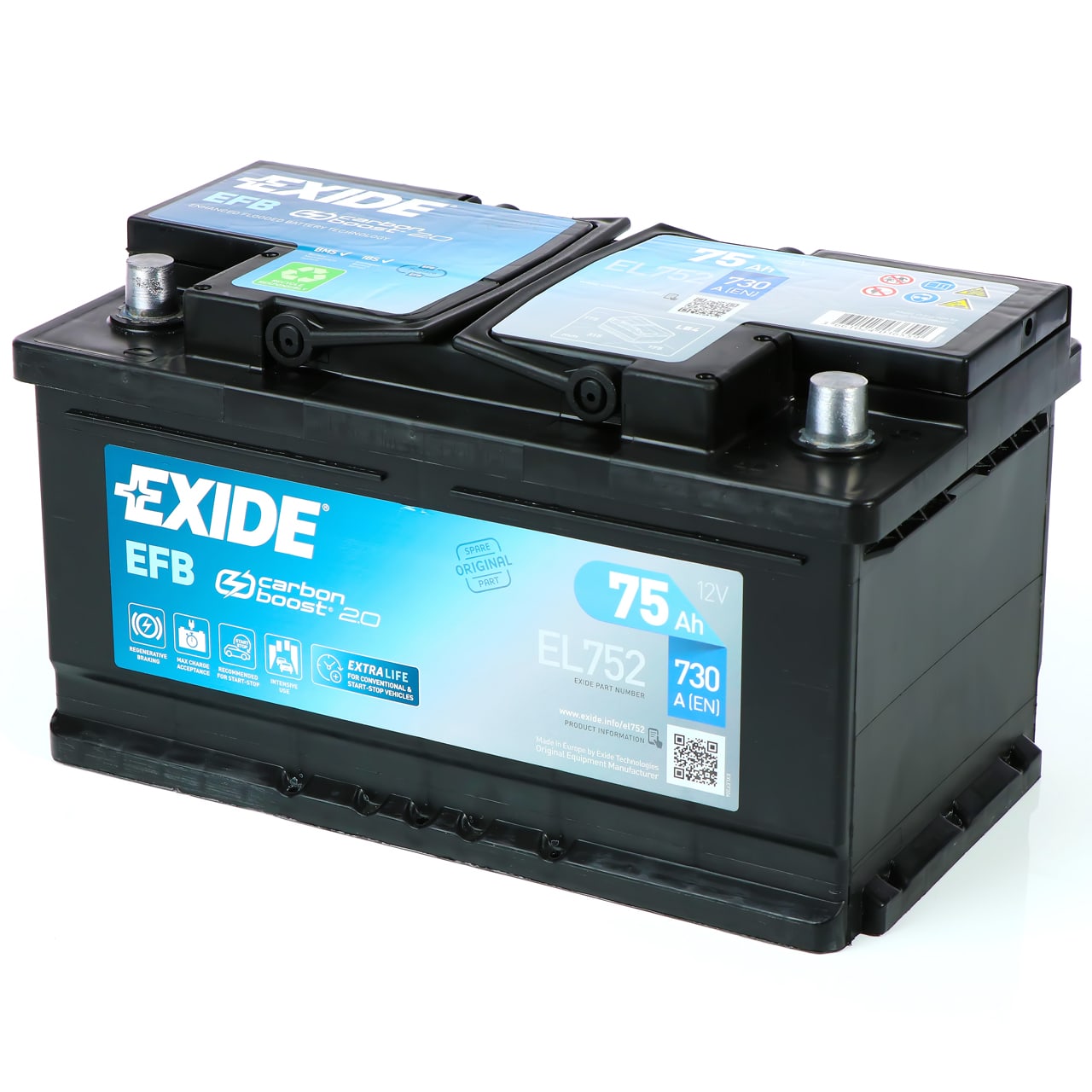 EXIDE EL754 EFB START-STOP Autobatterie Batterie Starterbatterie 12V 75Ah  EN750A