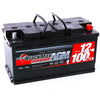 Autobatterie BlackMax Start-Stop AGM 12V 100Ah Seite links