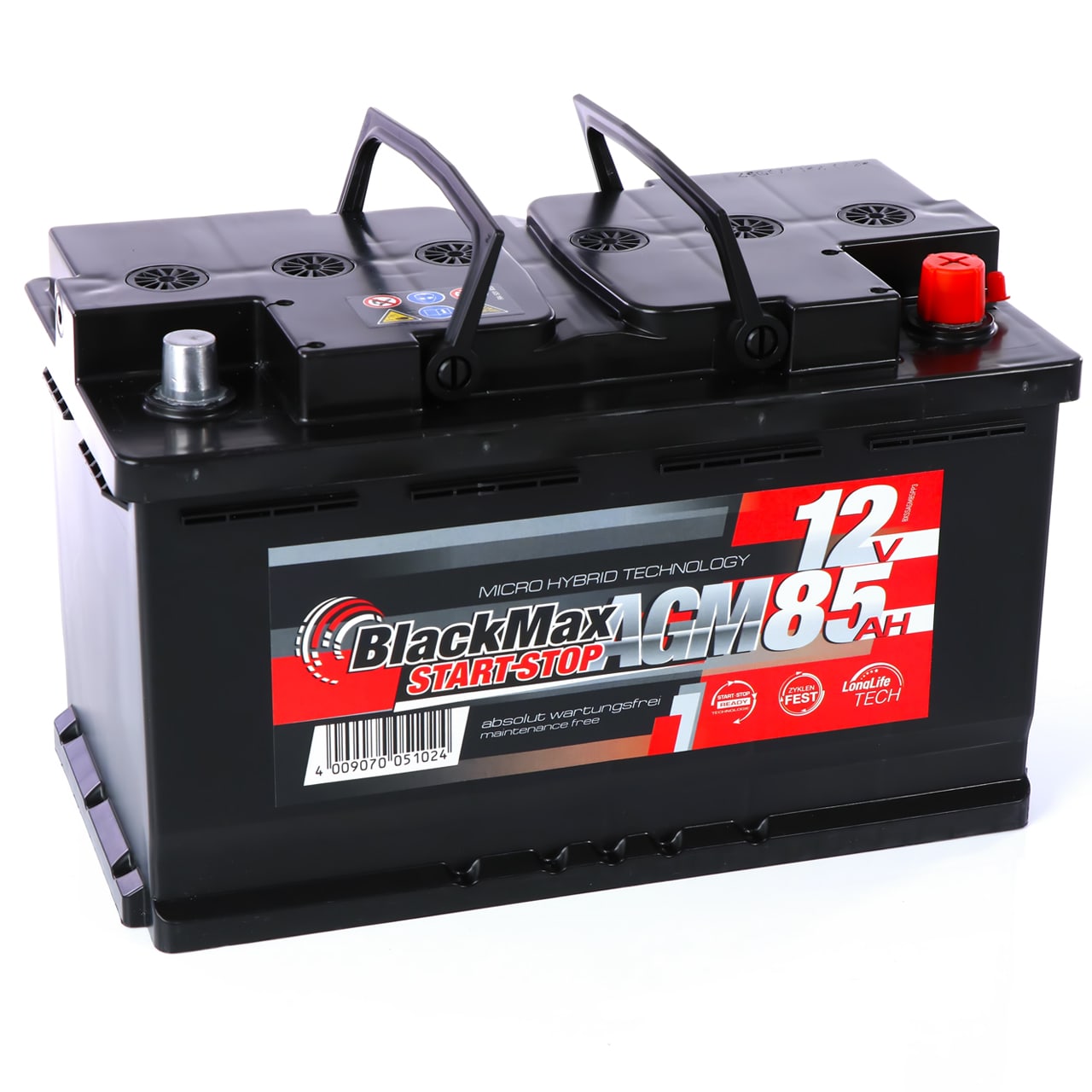 EXAKT Autobatterie 12V 85Ah Starterbatterie PKW KFZ Auto Batterie  wartungsfrei statt 74Ah 75Ah 77Ah 80Ah : : Auto & Motorrad