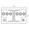 Autobatterie BlackMax Start-Stop AGM 12V 85Ah technische Zeichnung oben