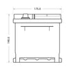 Autobatterie BlackMax Start-Stop EFB 12V 90Ah technische Zeichnung Seite