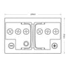 Autobatterie BlackMax Start-Stop EFB 12V 90Ah technische Zeichnung oben