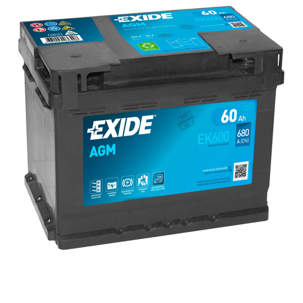 Exide Start-Stop EK600 AGM 12V 60Ah 680A/EN Autobatterie