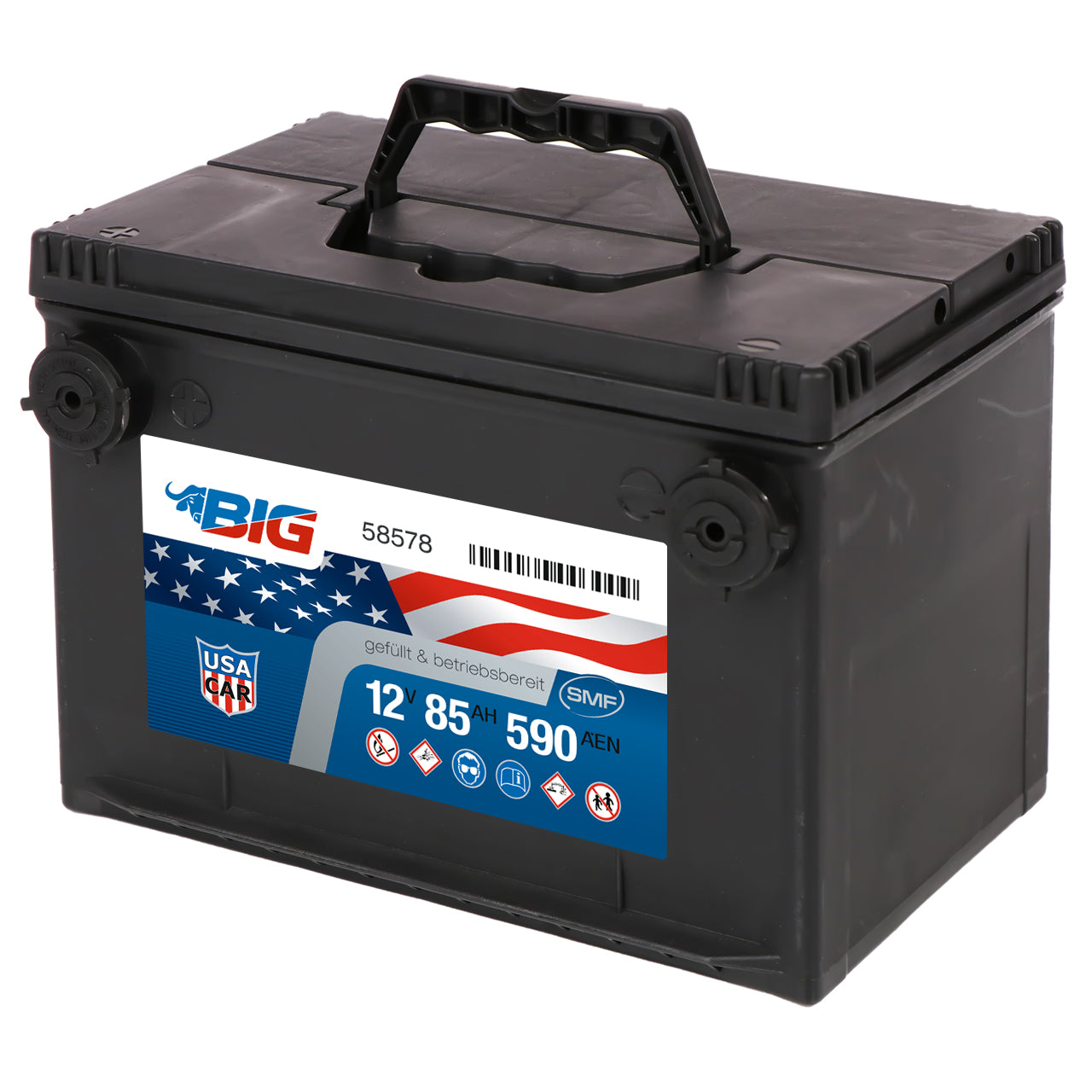 US Autobatterie 62Ah 550A/EN USA Batterie Pluspol Links für US Fahrzeuge  PKW KFZ : : Auto & Motorrad