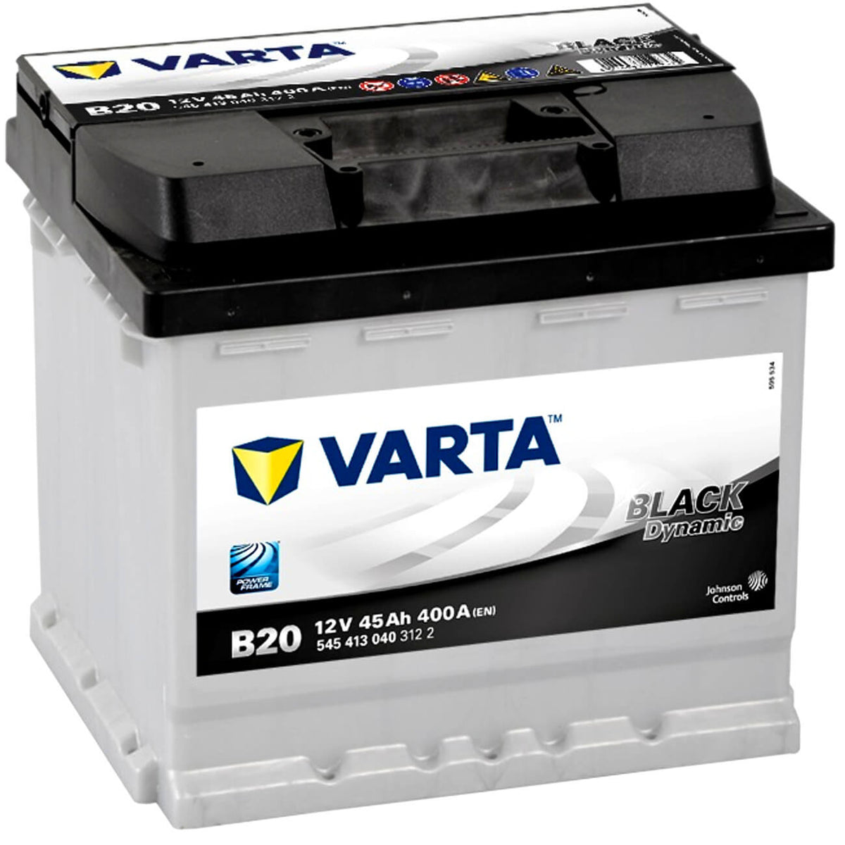 Autobatterie Varta Black Dynamic B20 12V 45Ah 5454130403122 Seite links