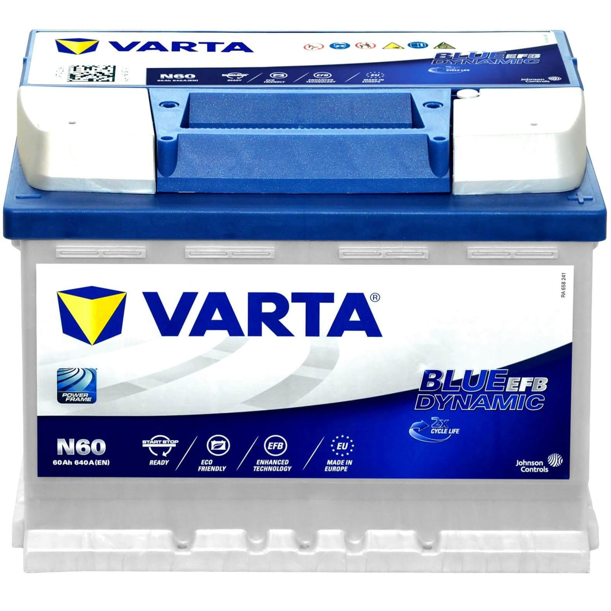 VARTA BLUE dynamic EFB, N60 Batterie 560500064D842 12V 60Ah 640A