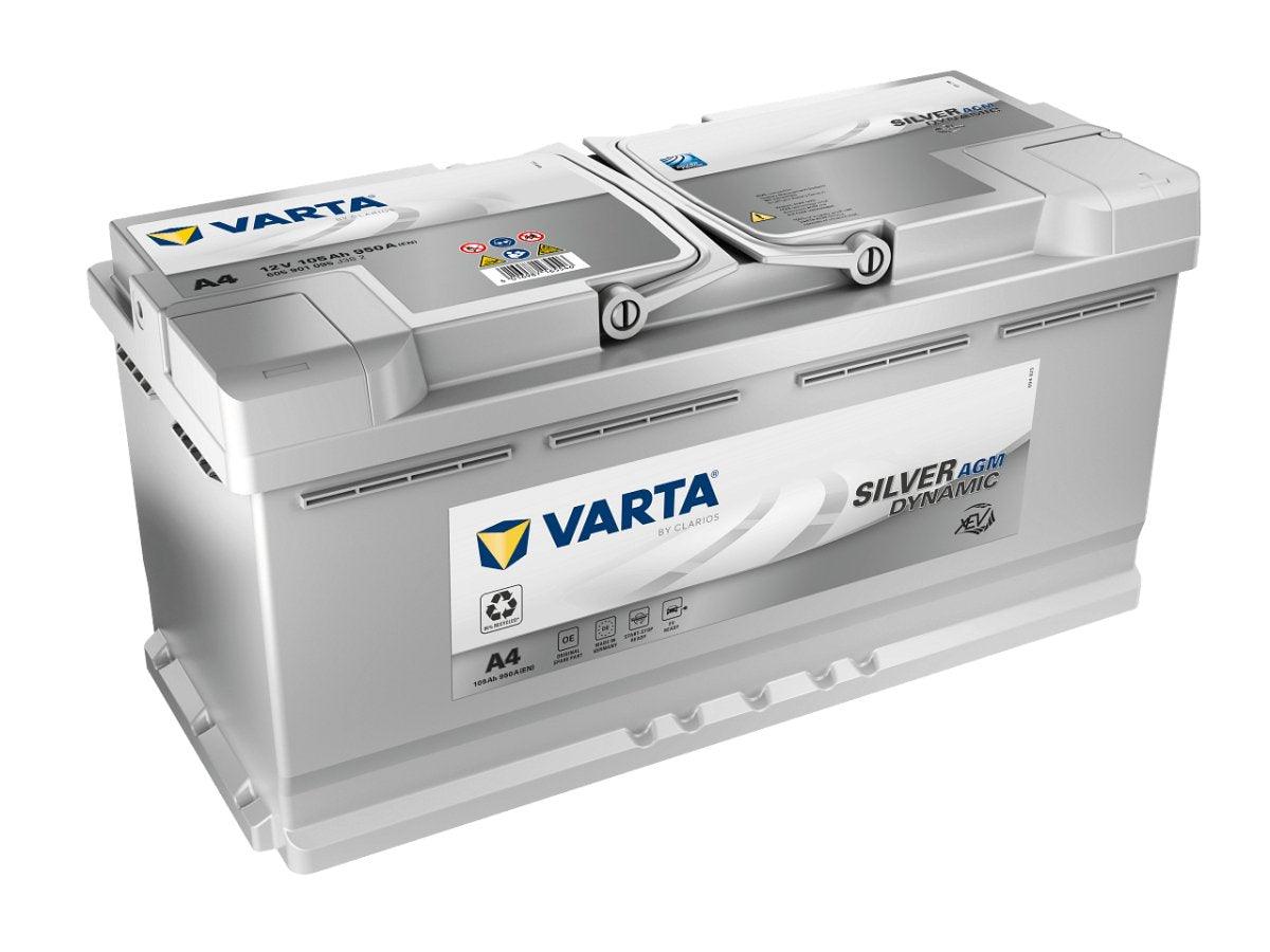 Autobatterie Varta Silver Dynamic AGM xEV Start Stop A4 12V 105Ah 605901095J382 Seite links