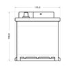 Bordnetzbatterie SilverMax EV 12V 45Ah technische Zeichnung Seite