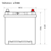 Bordnetzbatterie SilverMax EV A40-03 12V 40Ah technische Zeichnung Front