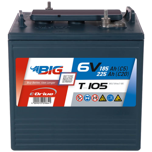 BIG E-Drive T-105 (GC2) 6V 225Ah Traktionsbatterie