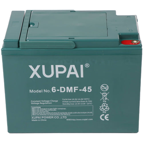 XUPAI 6-DMF-45 AGM 12V 45Ah C3 (3hr) ersetzt 6-EVF-45 Traktionsbatterie
