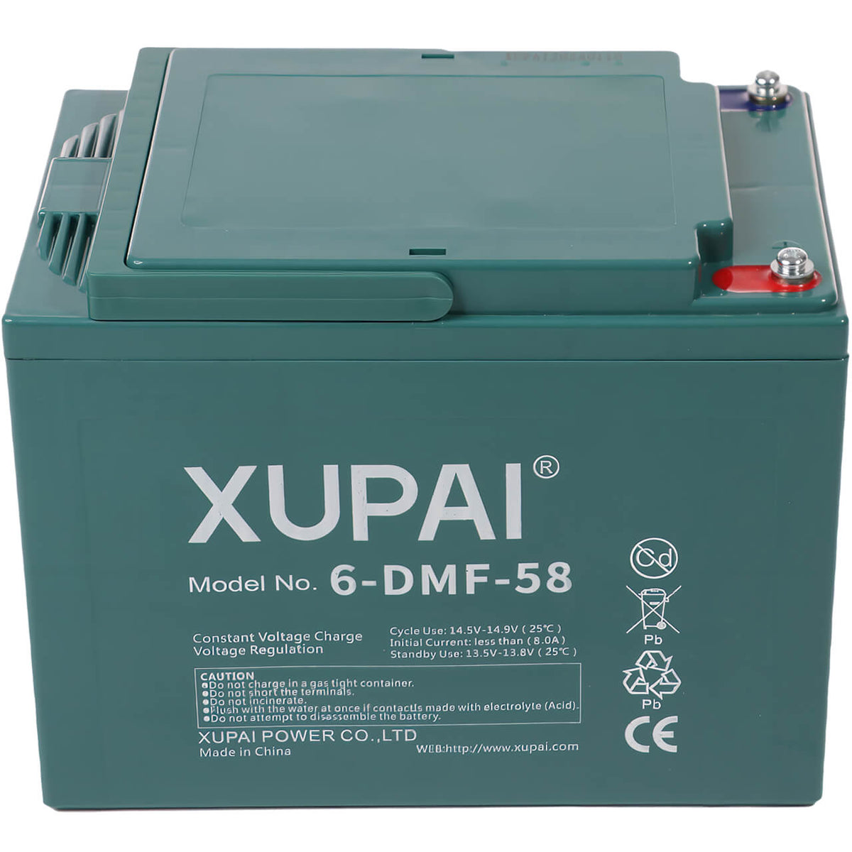 Kabinenroller Elektrofahrzeug Batterie XUPAI 6-DMF-58 AGM 12V 58Ah Front