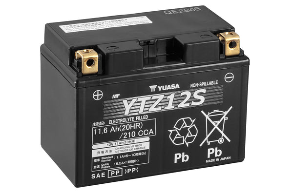 YUASA MF YTZ12S AGM 12V 11Ah 210A/EN Motorradbatterie