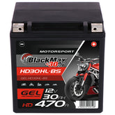 BlackMax +30% Motorsport HD YIX30HL-BS GEL 12V 30Ah 470A/EN Motorradbatterie
