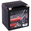 Motorradbatterie BlackMax Motorsport GEL HD30HL-BS 12V 30Ah Seite links