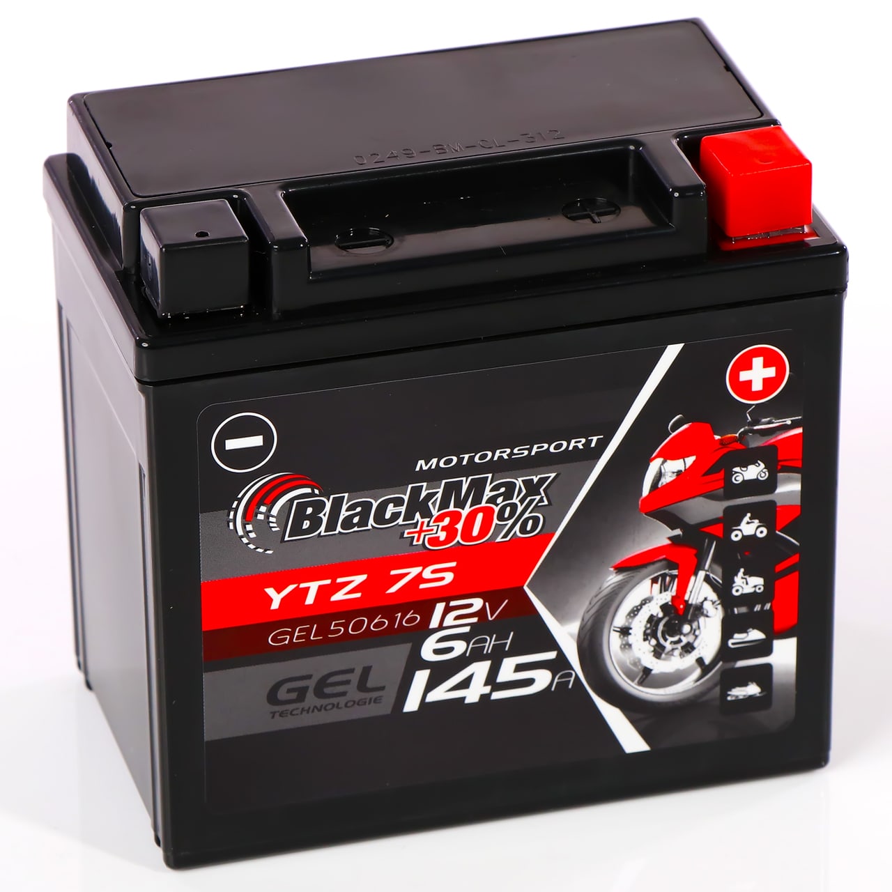 BlackMax YTZ7S Motorradbatterie GEL 12V 6Ah GTZ7S 50616 CTZ7S